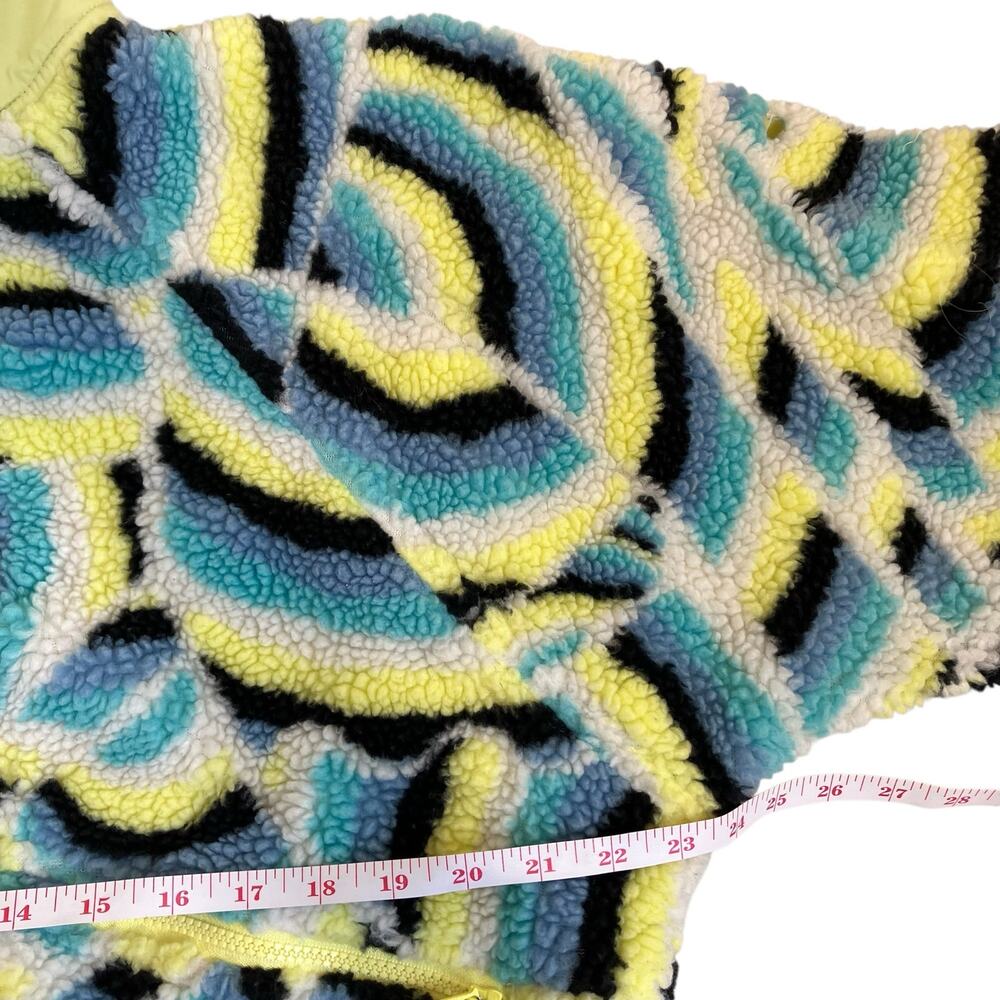 Free People Movement Sz M Rocky Ridge Jacket Sherpa Fleece Blue Rainbow Combo - Picture 11 of 16